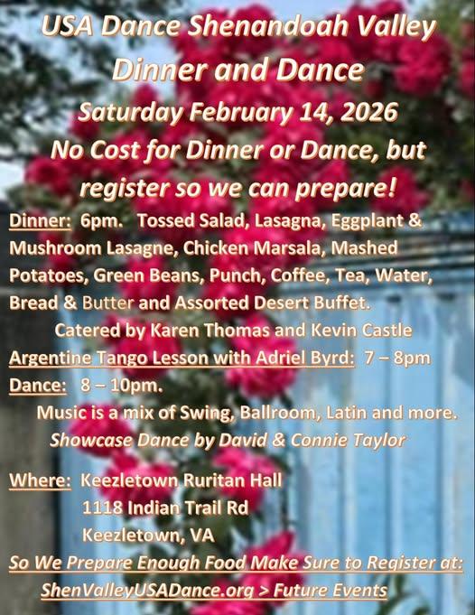 Shenandoah Valley USA Dance Dinner & Dance